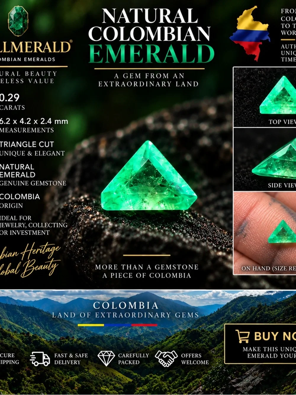 Emerald natural colombian
